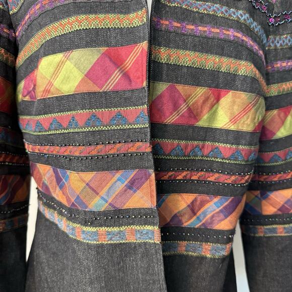 Coldwater Creek Embroidered Beaded Blazer Women's Suit Jacket Brown 12 - Picture 3 of 8